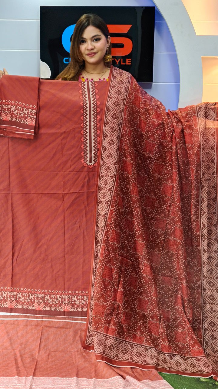 Coco Premium Cotton Lawn Three Piece Set
