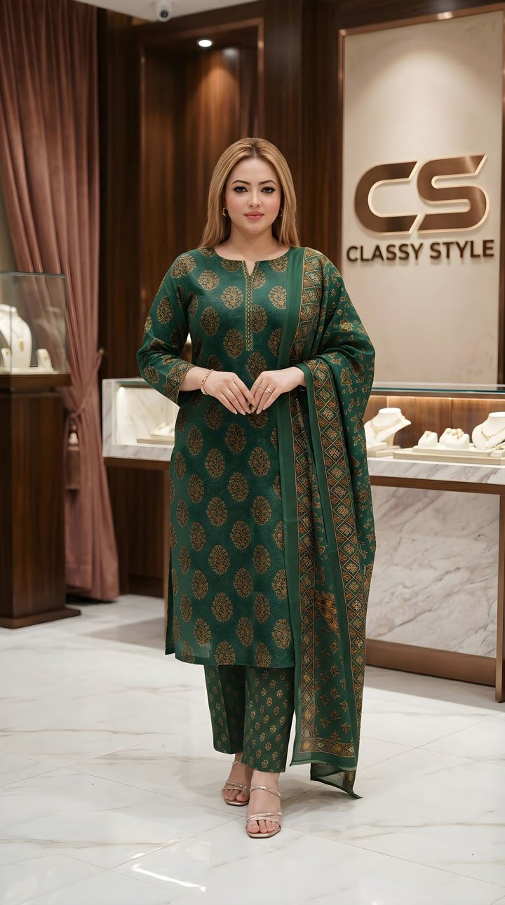 New Jaipuri Patel Pure Cotton Three Piece Set