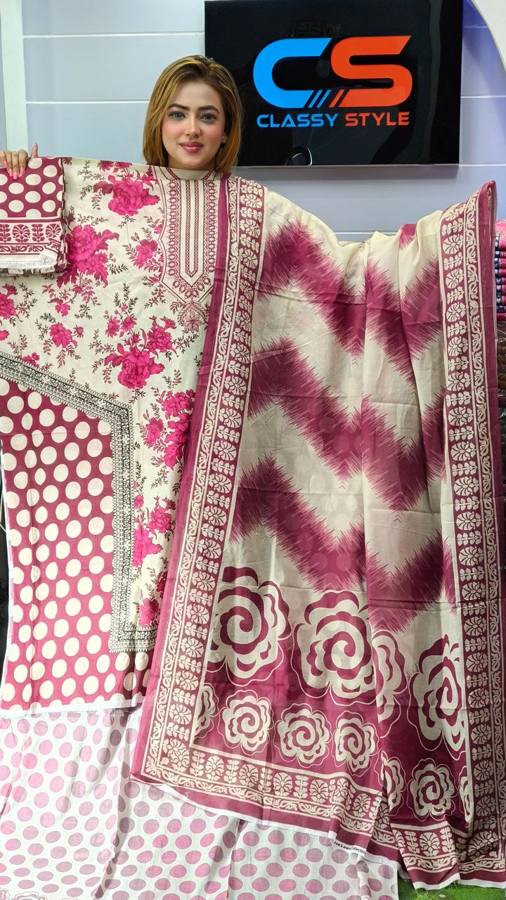 New Exclusive Bin Hameed Lawn Three Piece With Print Salwar