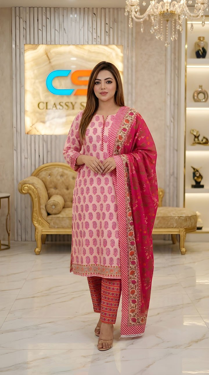 New Exclusive Bin Hameed Lawn Three Piece With Print Salwar