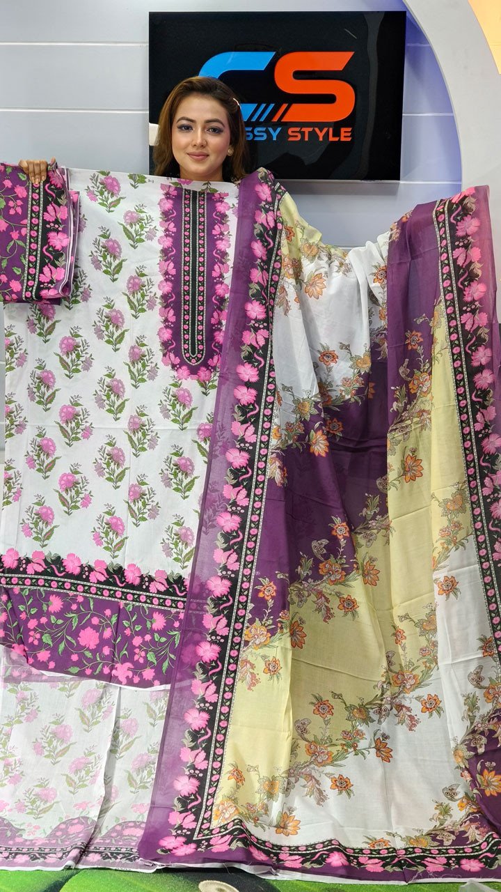 New Exclusive Bin Hameed Lawn Three Piece With Print Salwar
