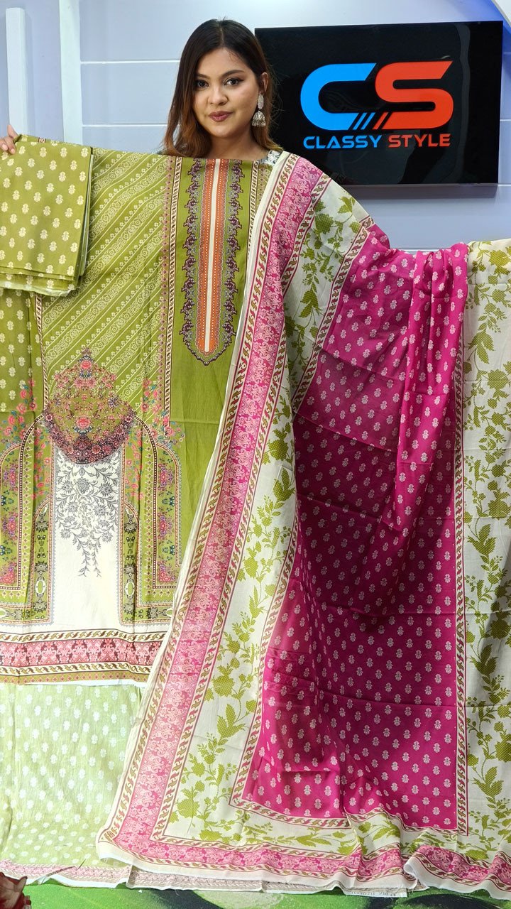 New Exclusive Bin Hameed Lawn Three Piece With Print Salwar