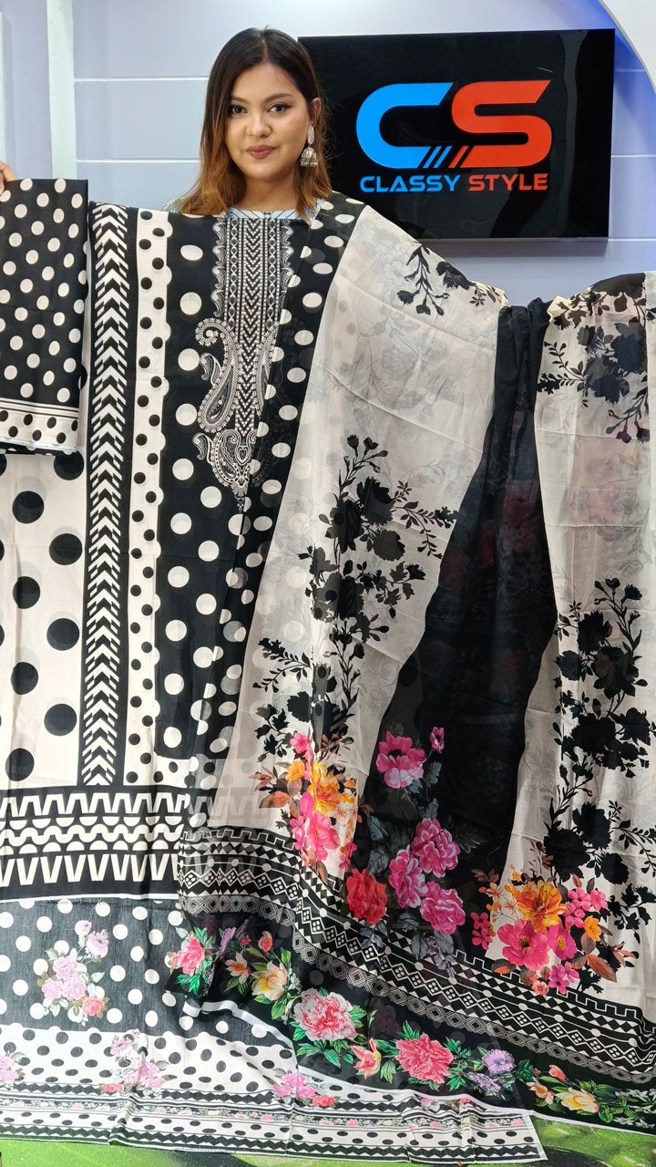 New Exclusive Bin Hameed Lawn Three Piece With Print Salwar