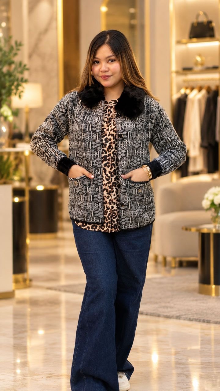 Women’s Stylish China Short Sweater – Pure Wool