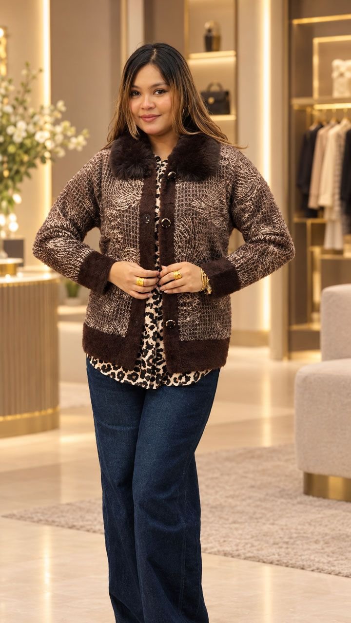 Women’s Stylish China Short Sweater – Pure Wool