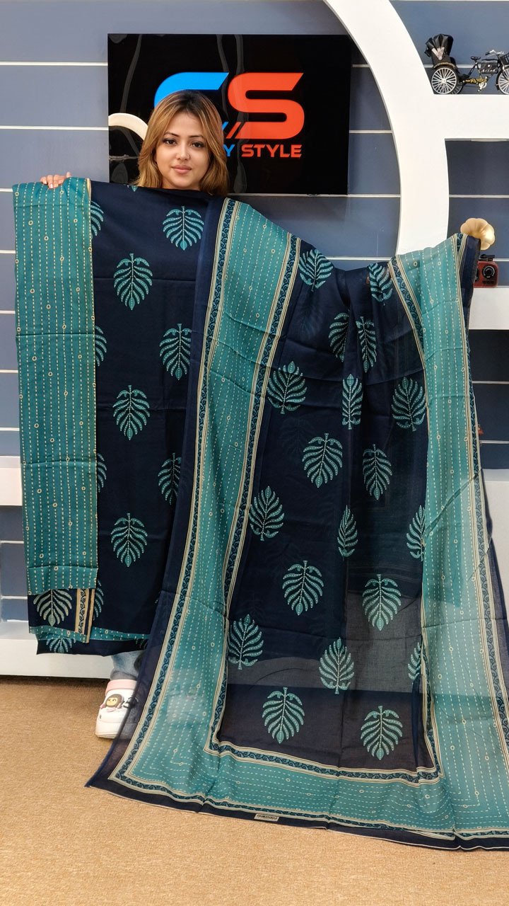 New Jaipuri Patel Pure Cotton Three Piece Set