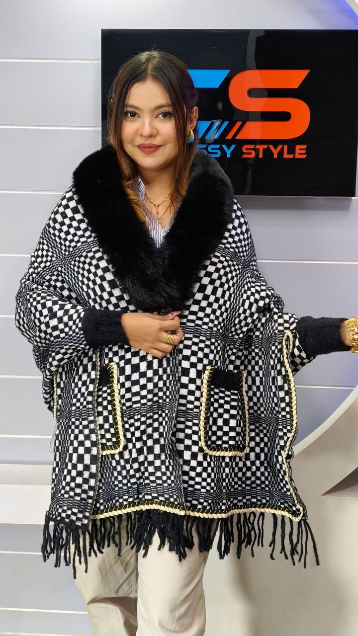 New Design China Stylish Poncho For Women