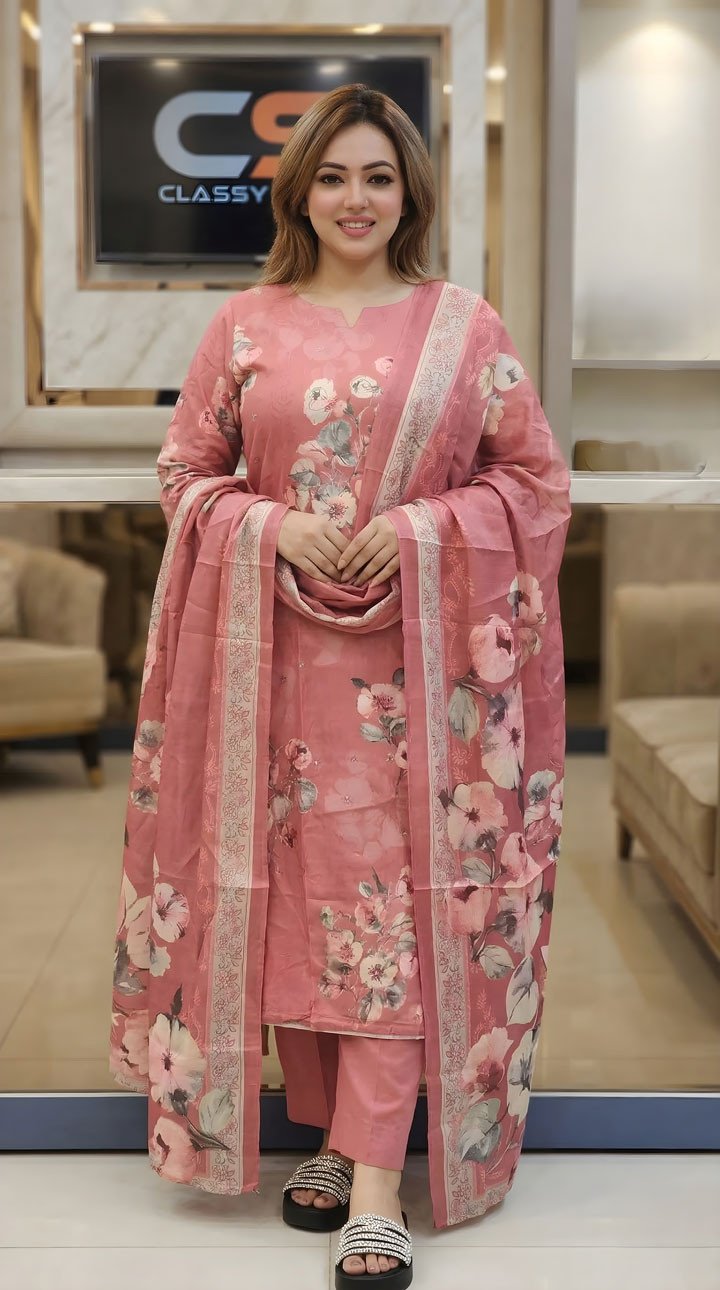 Ganga Cotton Three Piece Set– Embroidery Premium Collection