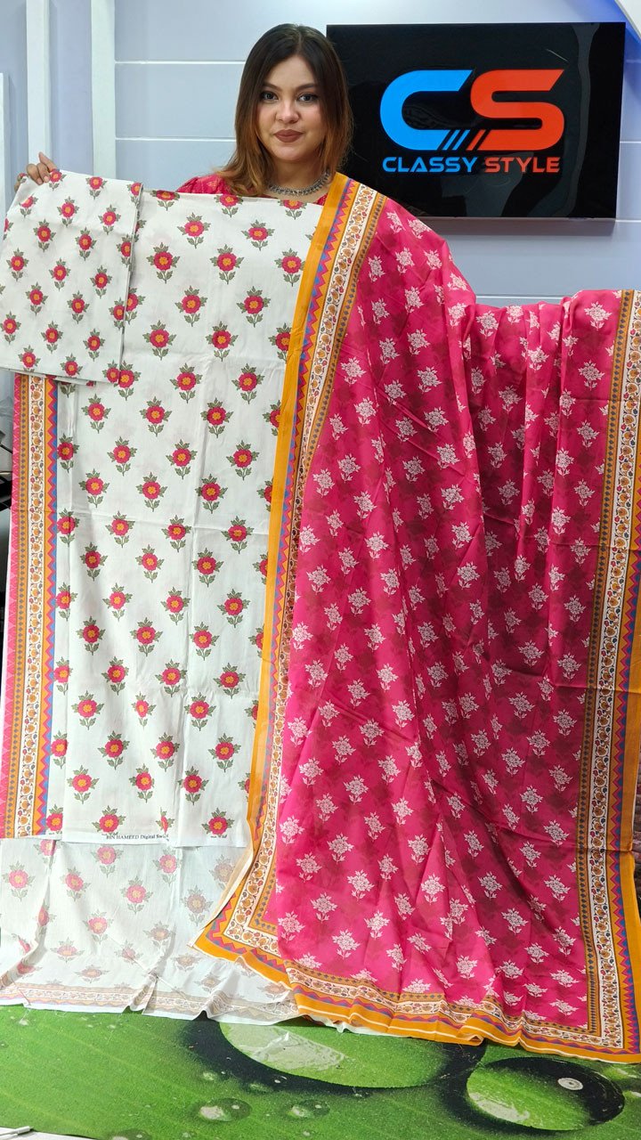 New Exclusive Bin Hameed Lawn Three Piece With Print Salwar