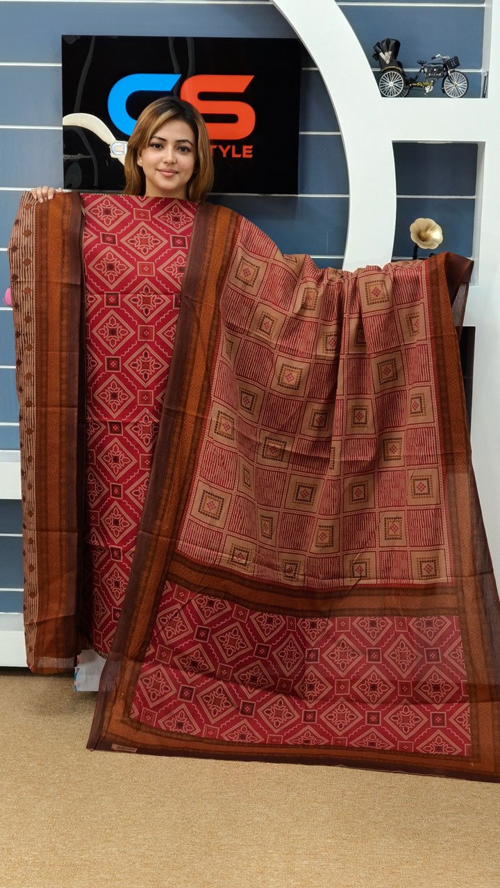 New Jaipuri Patel Pure Cotton Three Piece Set