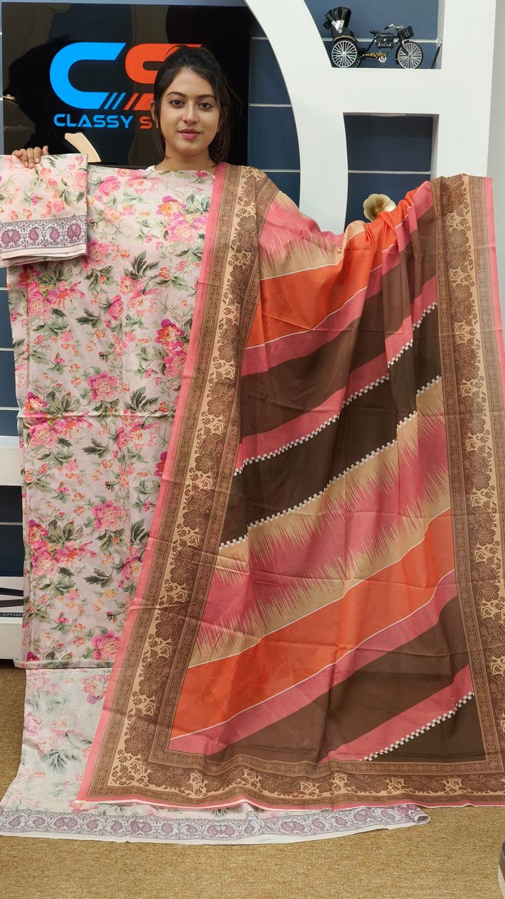 New Exclusive Bin Hameed Lawn Three Piece With Print Salwar