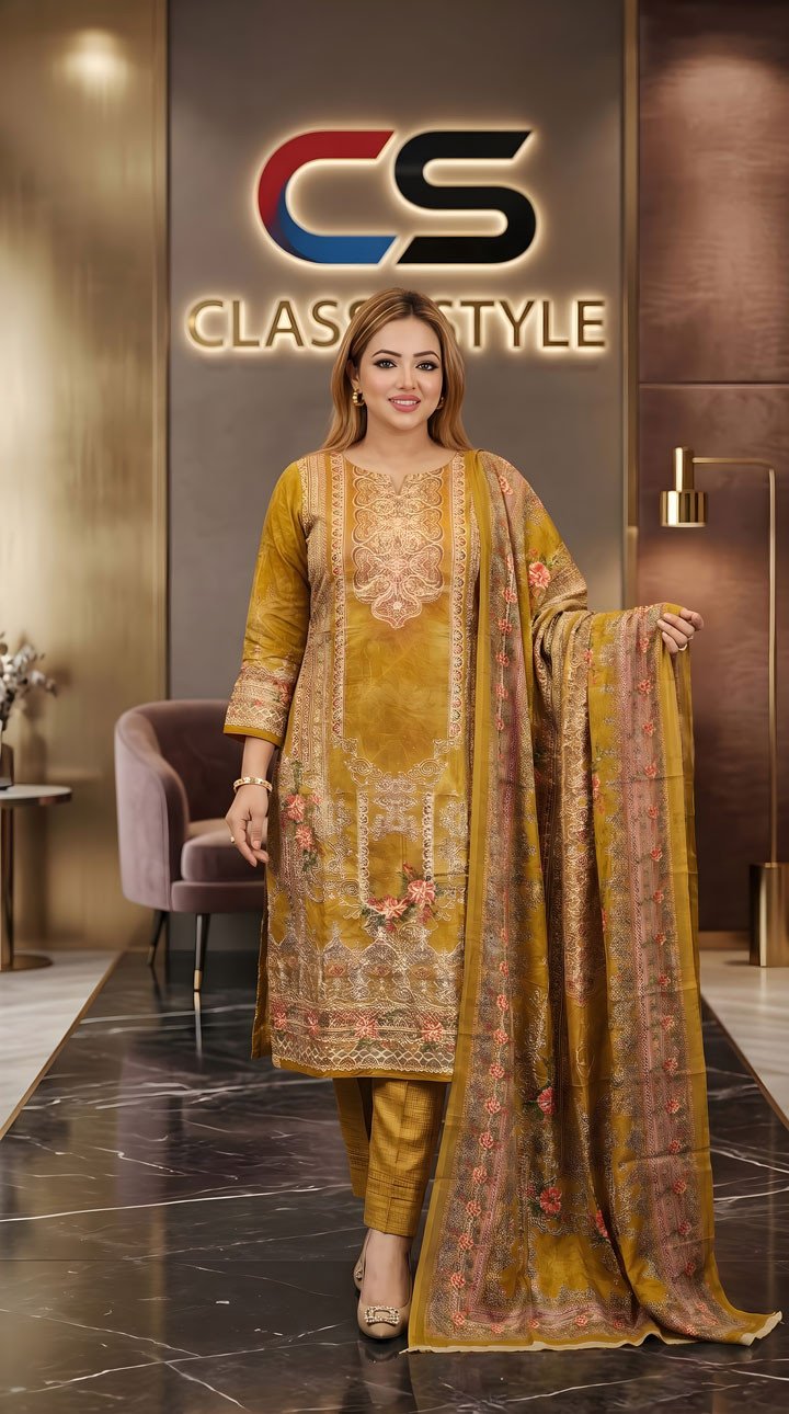 Rakhi Premium Silk Embroidery Three Piece Set