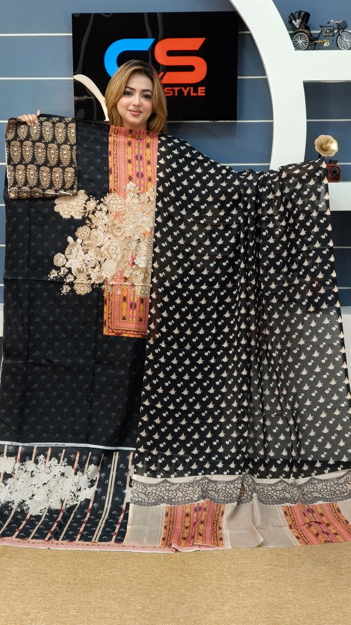 New Exclusive Bin Hameed Lawn Three Piece With Print Salwar