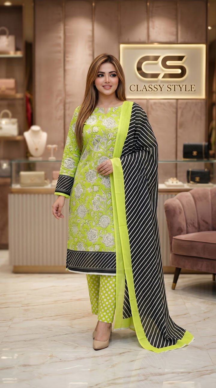 New Exclusive Bin Hameed Lawn Three Piece With Print Salwar