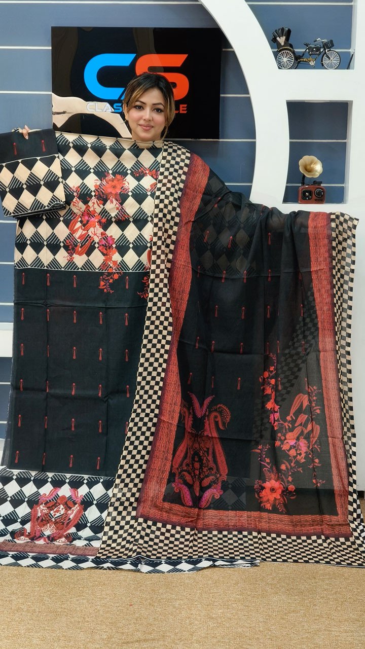 Premium Cotton Luxury Print Catalog Three Piece Set