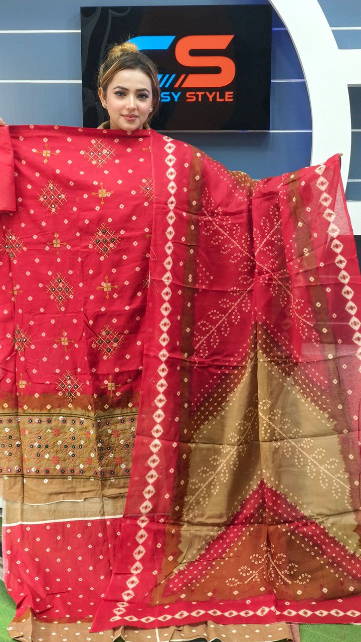 Eid Collection Cotton Embroidery Chandi Boutiques Three Piece Set