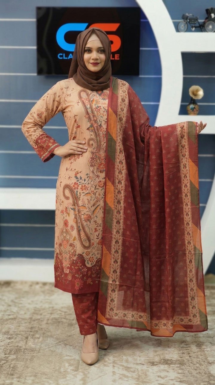 New Exclusive Bin Hameed Lawn Three Piece With Print Salwar