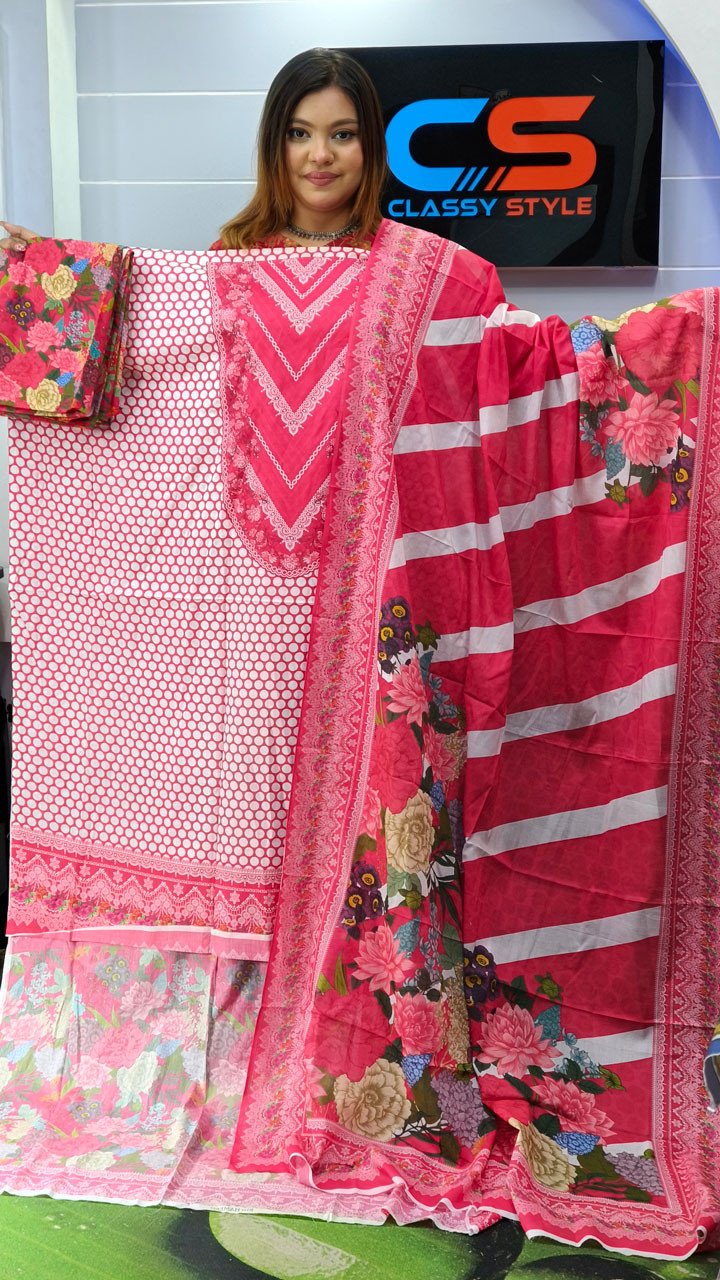 New Exclusive Bin Hameed Lawn Three Piece With Print Salwar