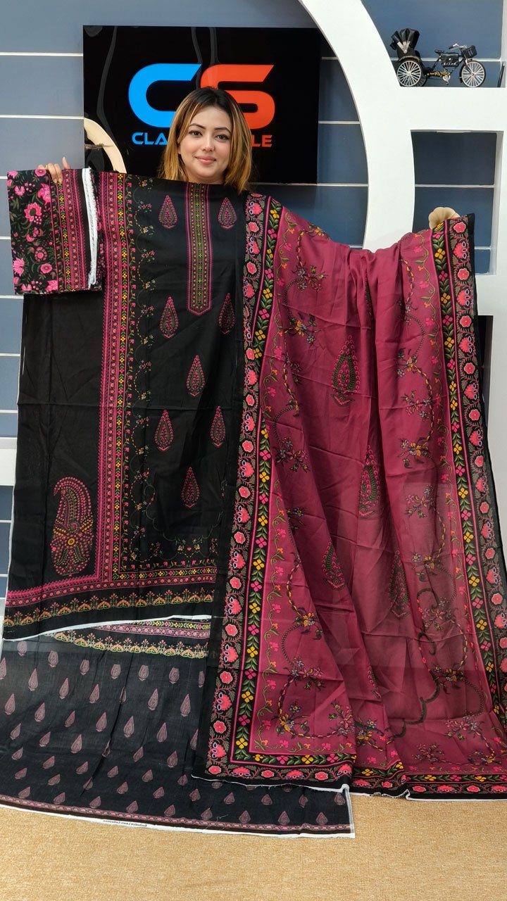 New Exclusive Bin Hameed Lawn Three Piece With Print Salwar