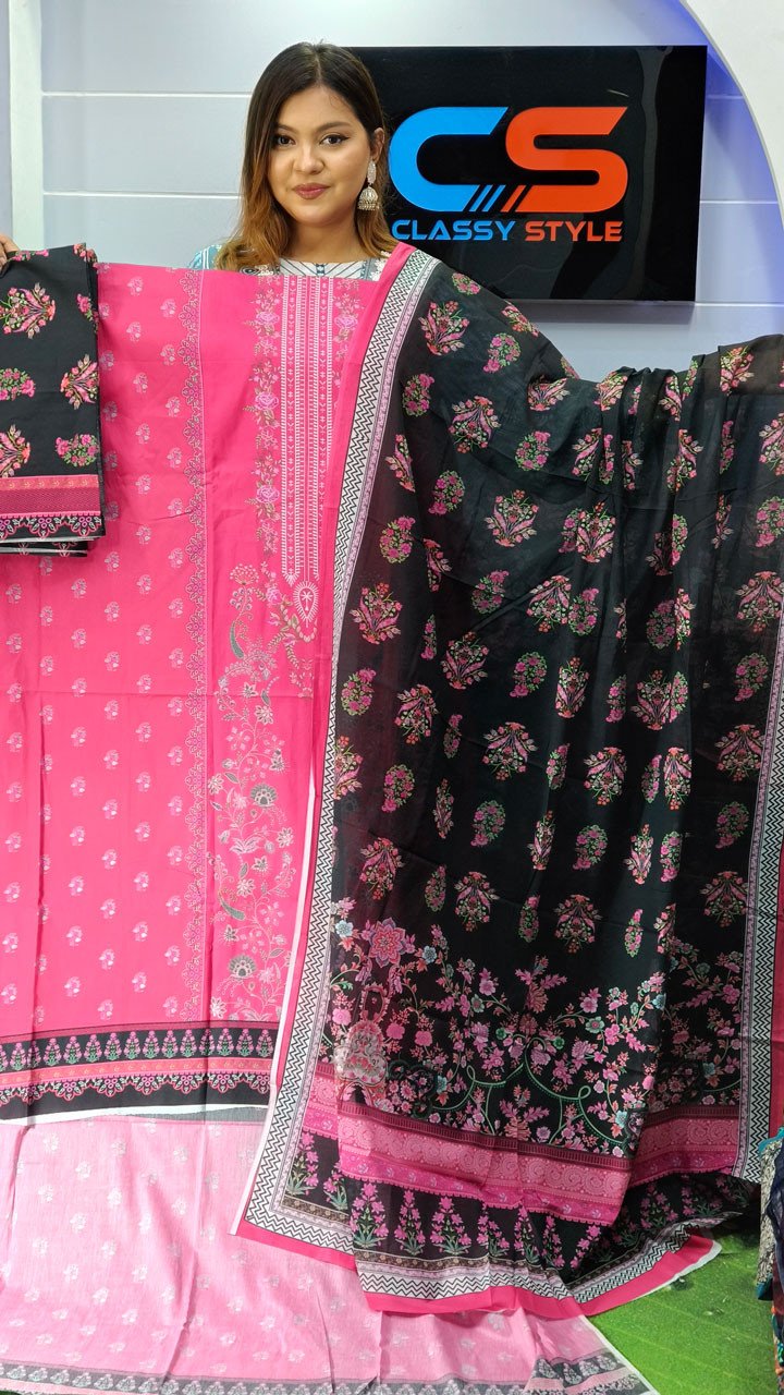New Exclusive Bin Hameed Lawn Three Piece With Print Salwar