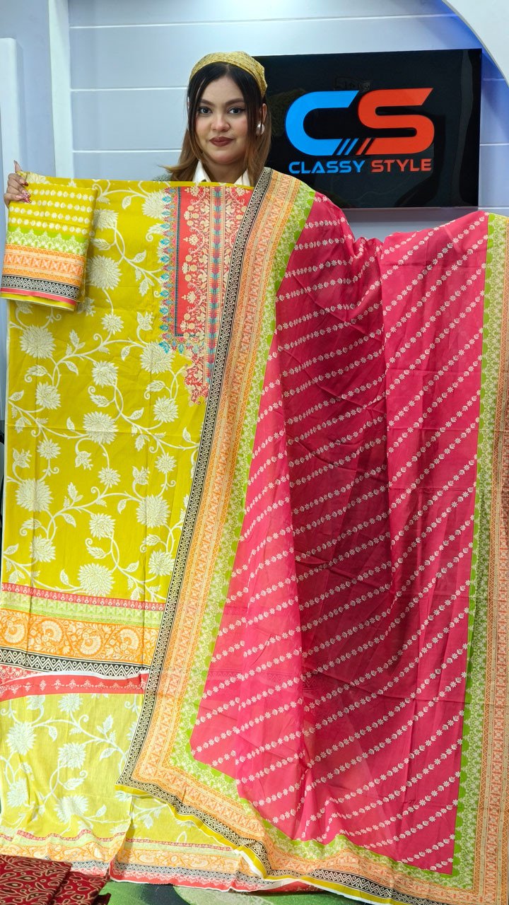 New Exclusive Bin Hameed Lawn Three Piece With Print Salwar