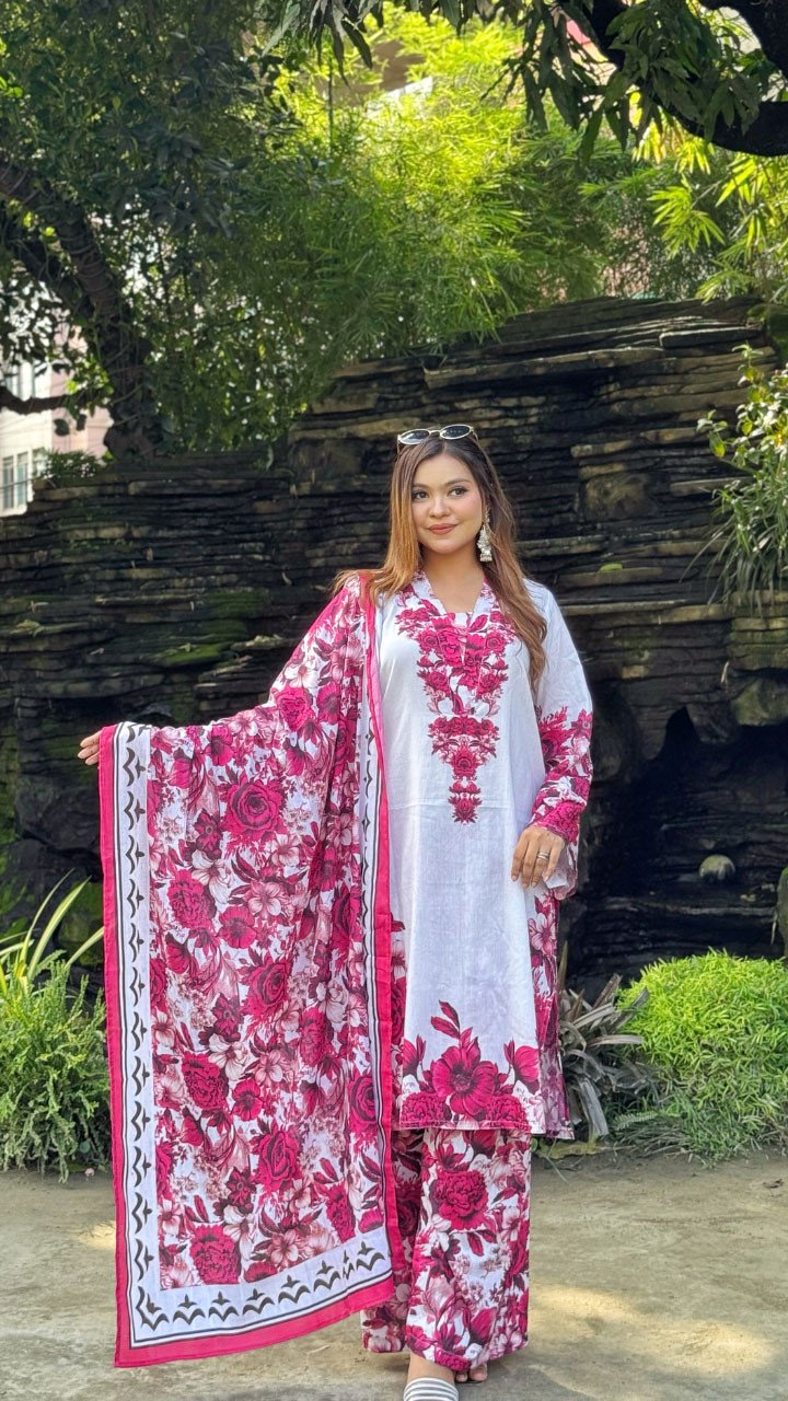 Coco Premium Cotton Lawn Three Piece Set