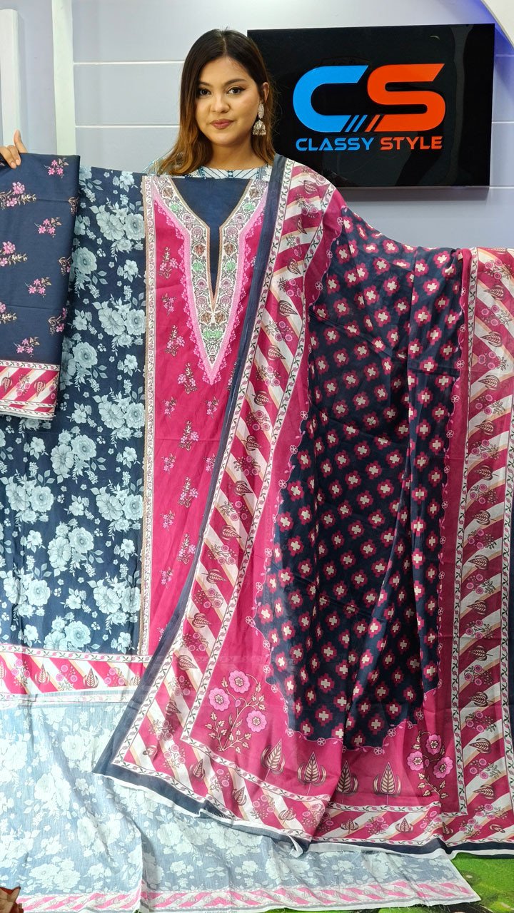 New Exclusive Bin Hameed Lawn Three Piece With Print Salwar