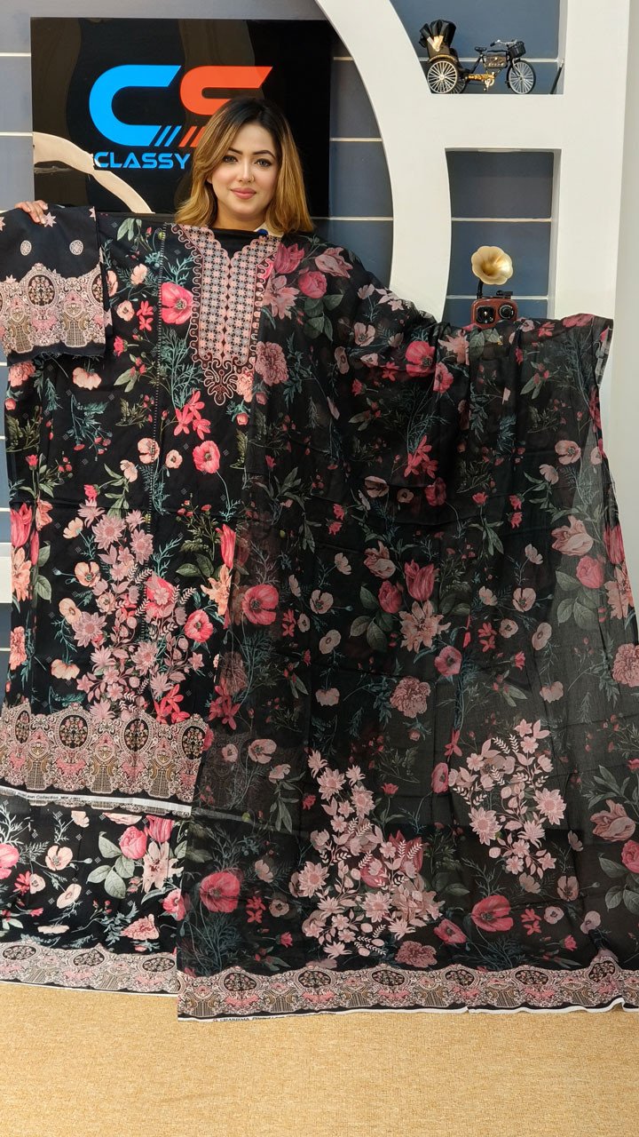 Premium Cotton Luxury Print Catalog Three Piece Set