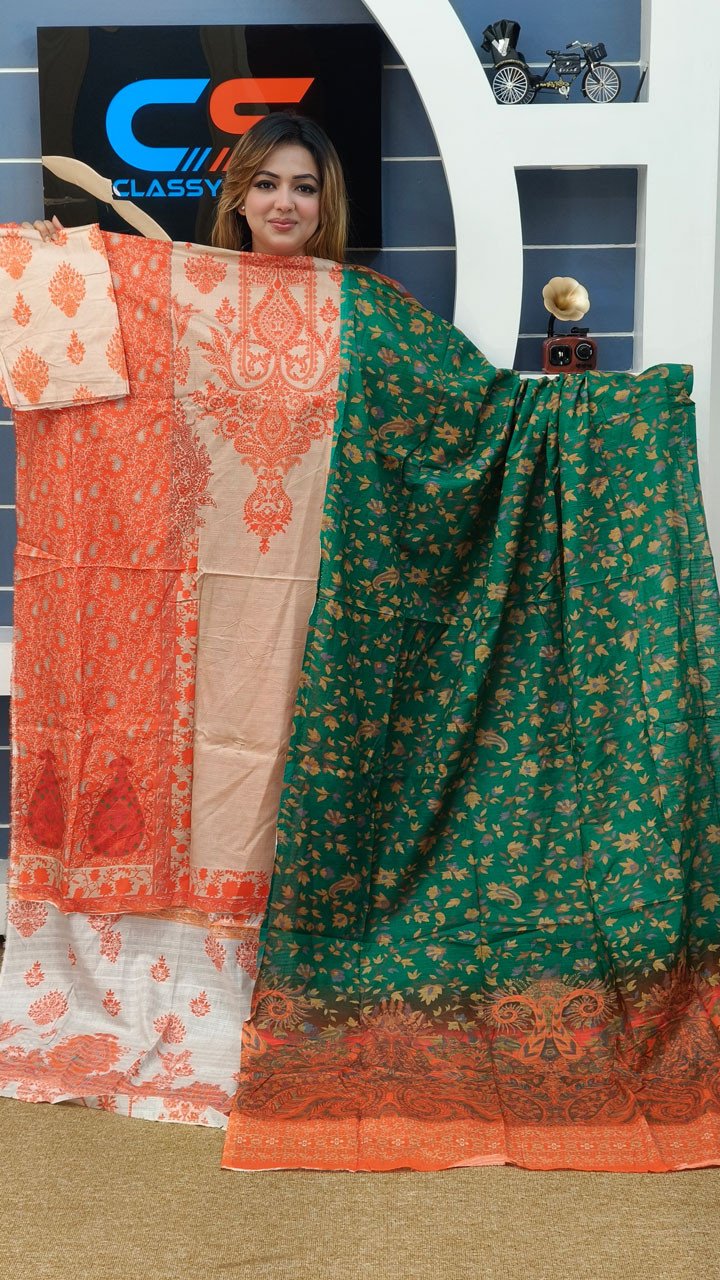 Premium Cotton Luxury Print Catalog Three Piece Set