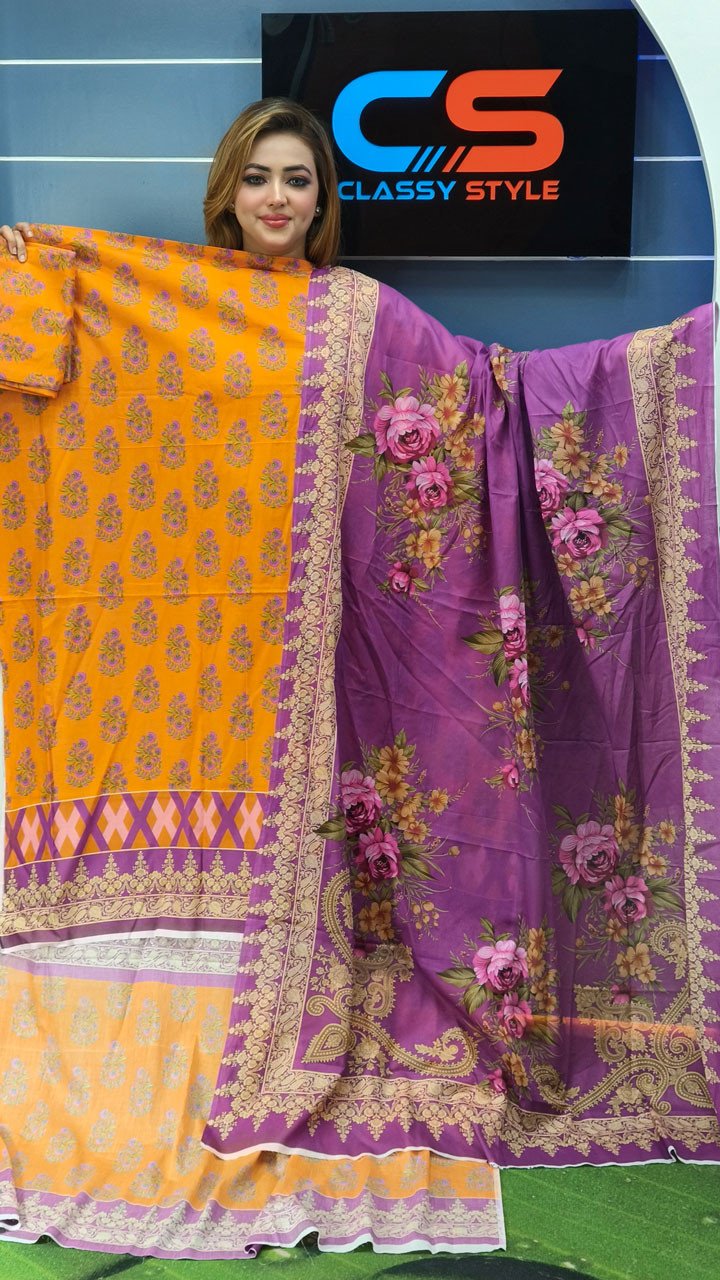 New Exclusive Bin Hameed Lawn Three Piece With Print Salwar