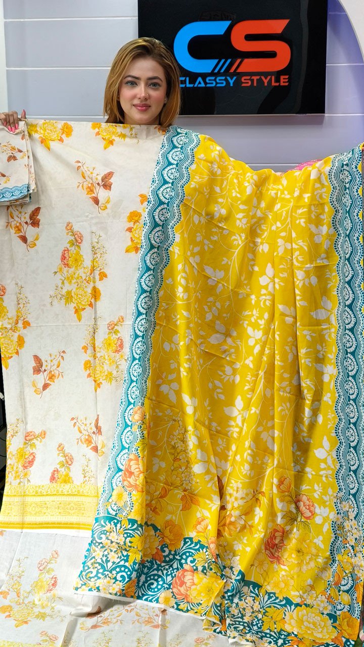 New Exclusive Bin Hameed Lawn Three Piece With Print Salwar