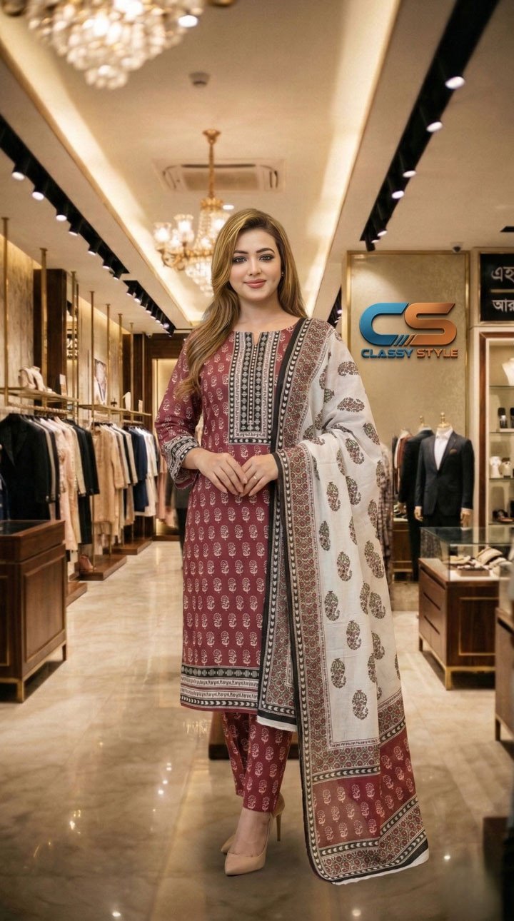 New Exclusive Bin Hameed Lawn Three Piece With Print Salwar