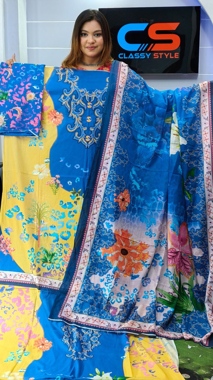 Coco Premium Cotton Lawn Three Piece Set