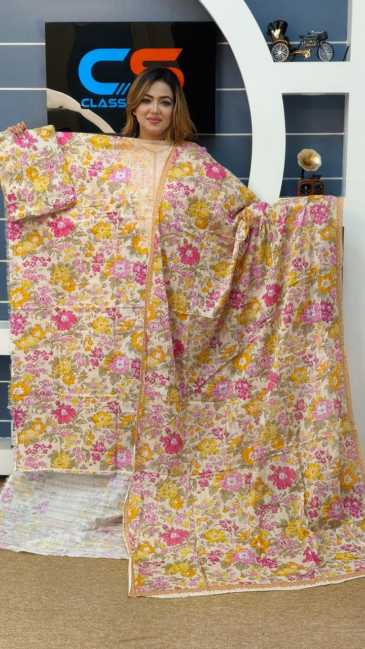 Premium Cotton Luxury Print Catalog Three Piece Set