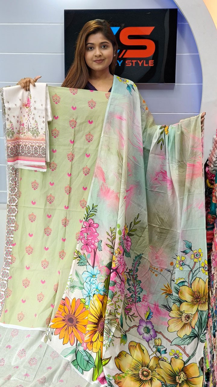 New Exclusive Bin Hameed Lawn Three Piece With Print Salwar