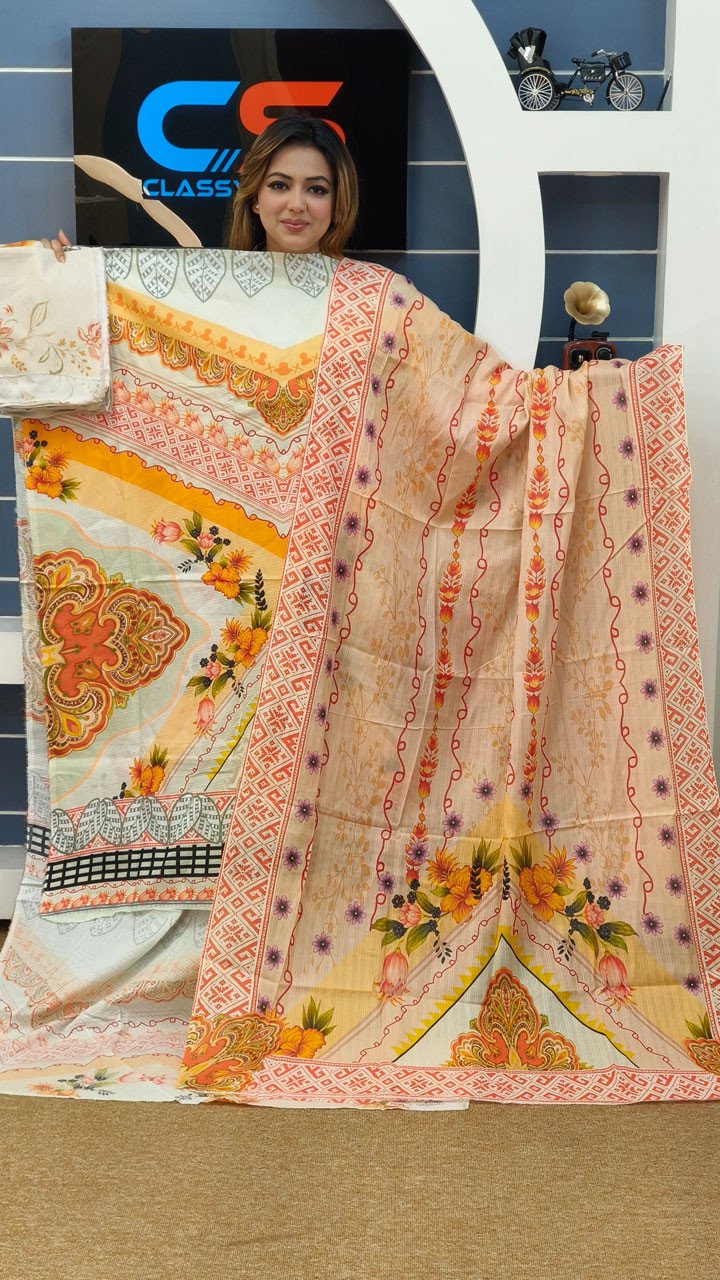 Premium Cotton Luxury Print Catalog Three Piece Set
