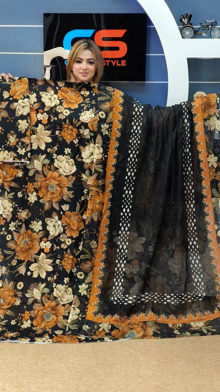 New Exclusive Bin Hameed Lawn Three Piece With Print Salwar