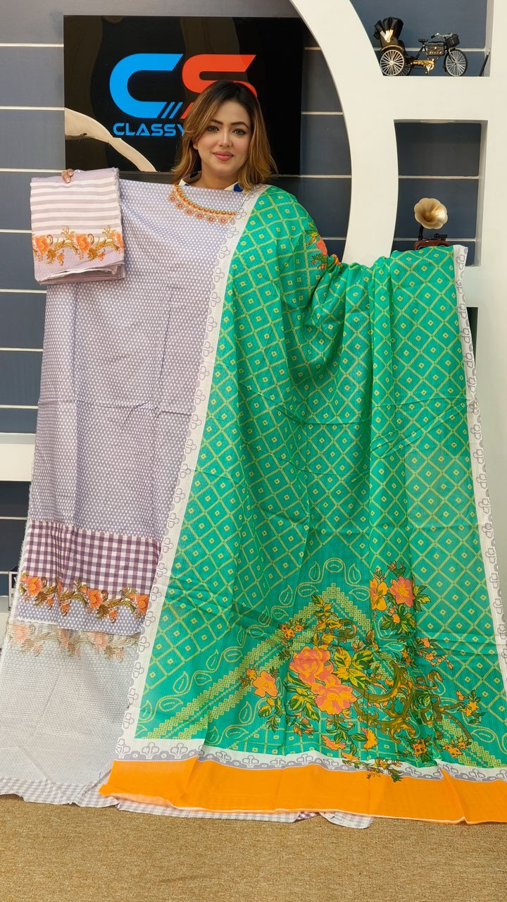 Premium Cotton Luxury Print Catalog Three Piece Set