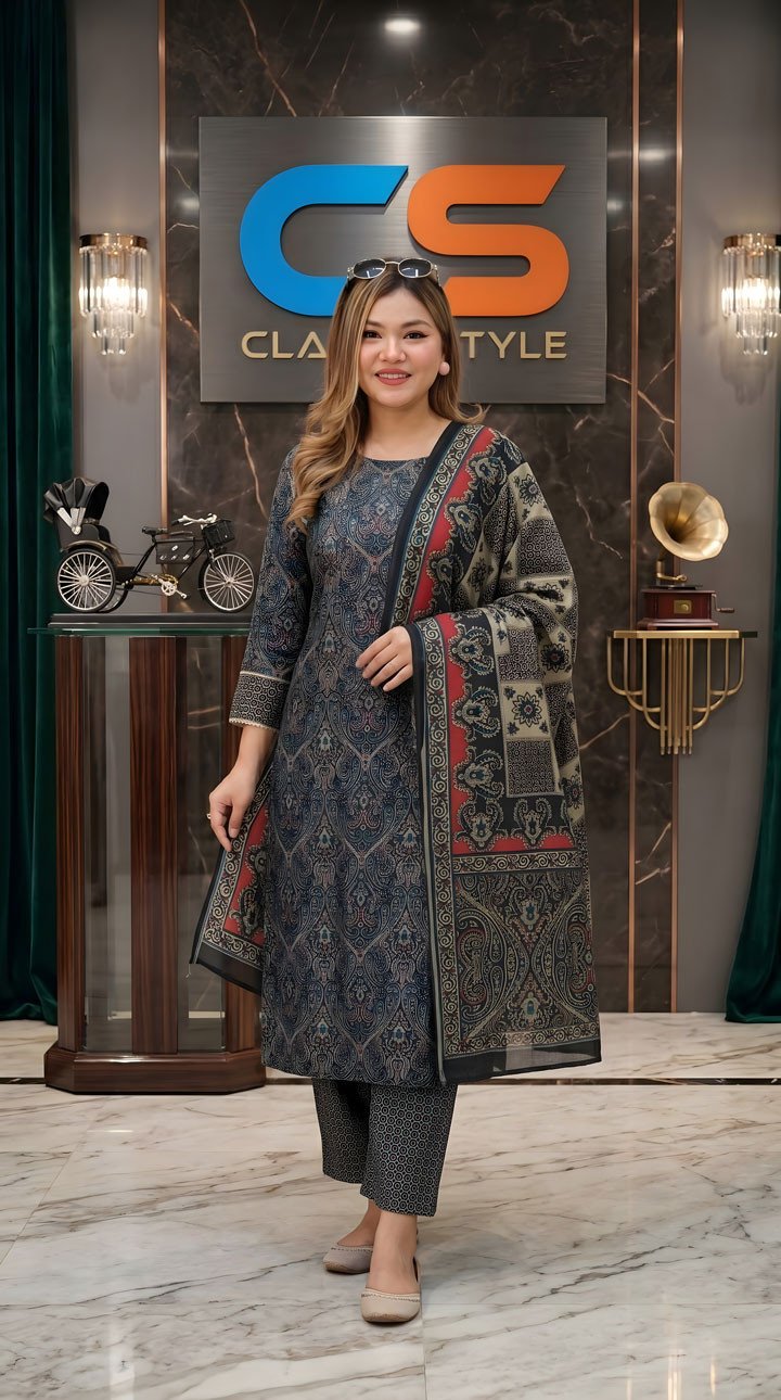 New Jaipuri Patel Pure Cotton Three Piece Set
