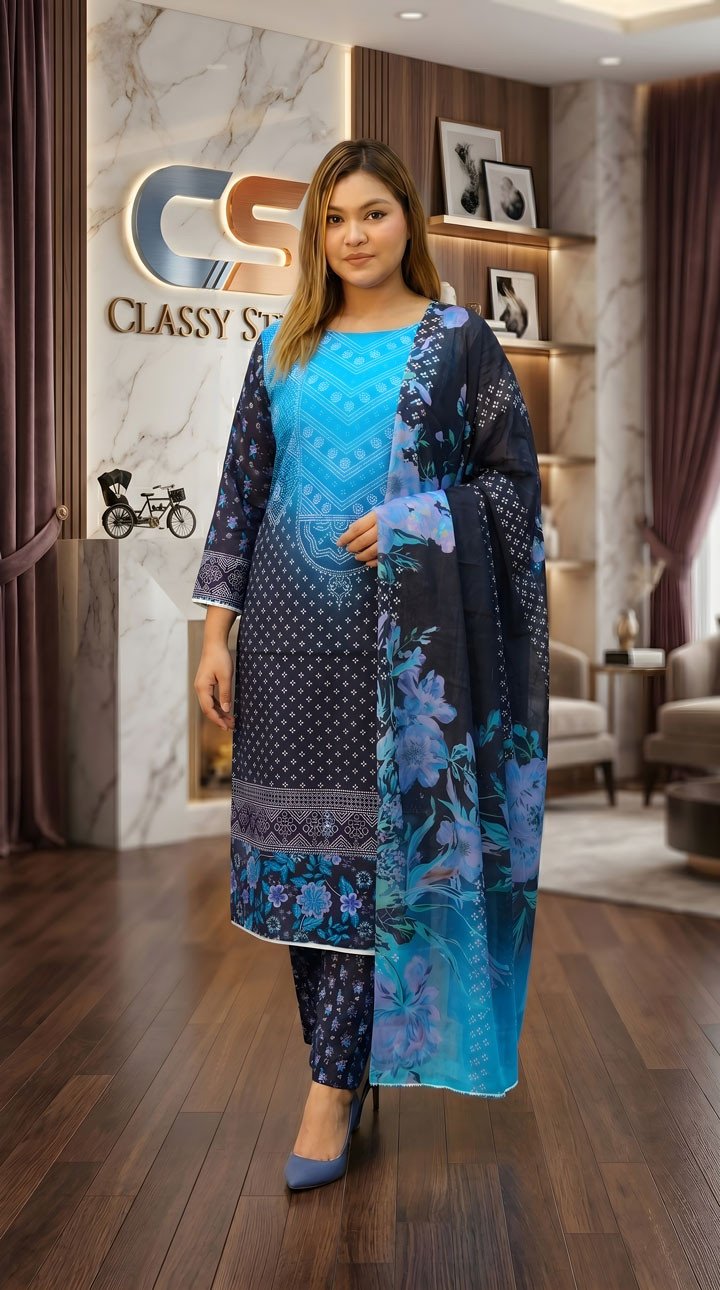 Coco Premium Cotton Lawn Three Piece Set