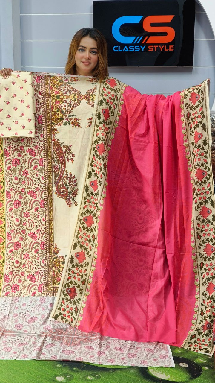 Coco Premium Cotton Lawn Three Piece Set