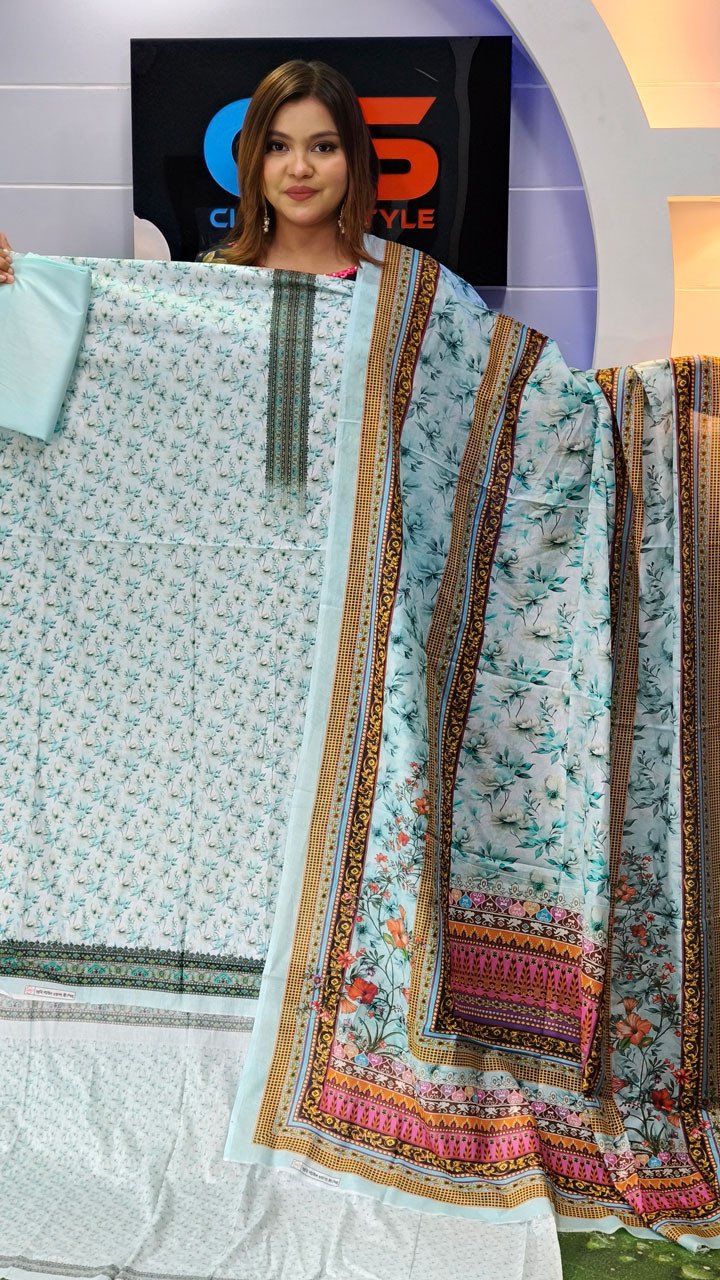 New Premium Lawn Three Piece-Cotton Dupatta
